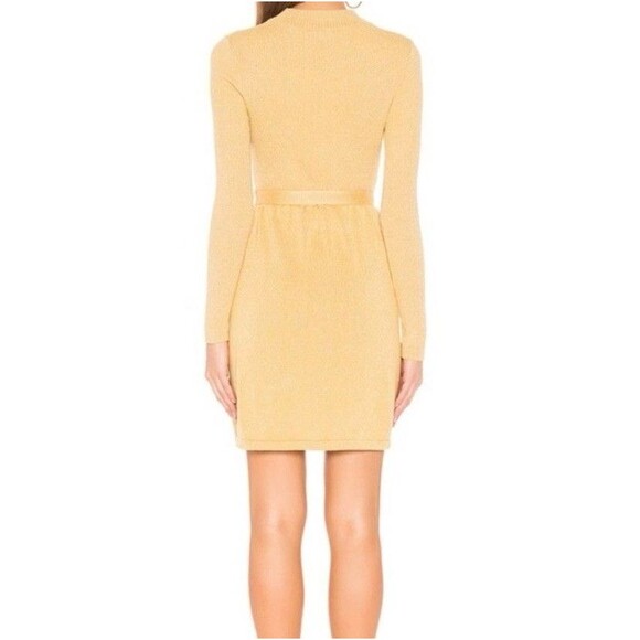 NWT Free People Gold French Girl Mini Sweater Dress Size Extra Large - Picture 2 of 16